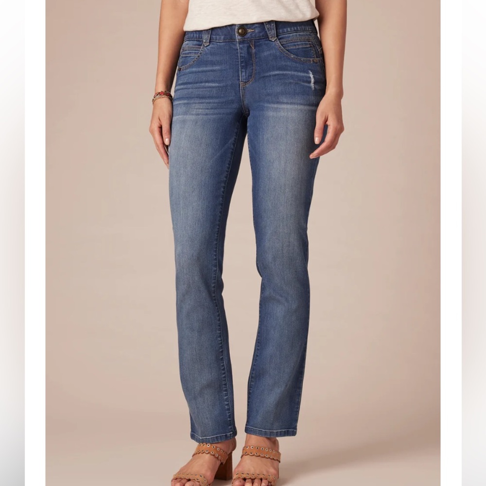 Democracy Stretch Blue Denim "Ab"solution® Straight Leg Jean